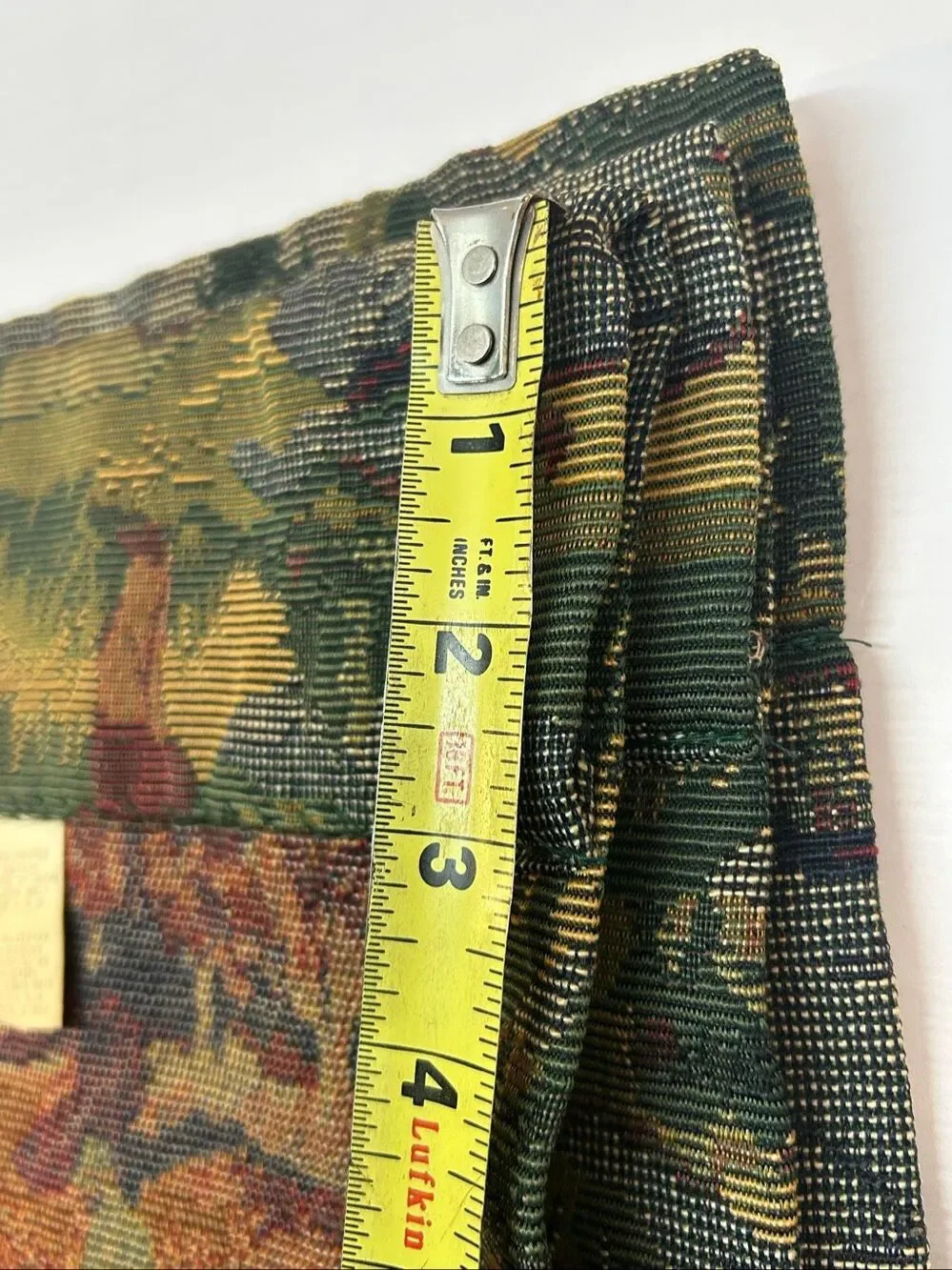 Vintage Tapestry Scalloped Window Valance Fly Fishing Cabin Lodge Rope Trim Pair